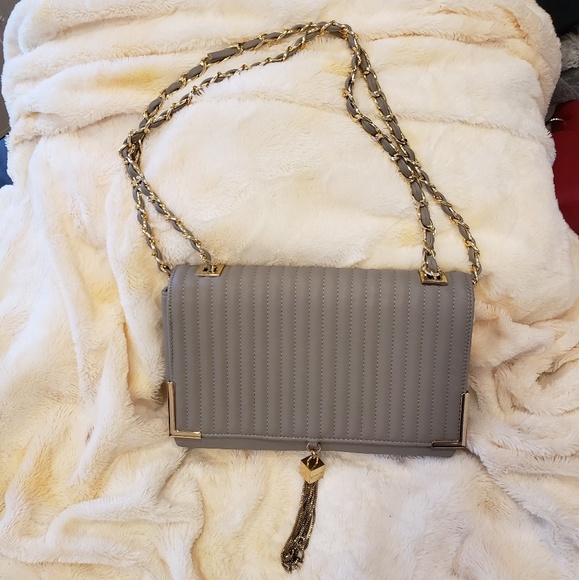 bebe Handbags - Bebe Grey Clutch Crossbody Handbag